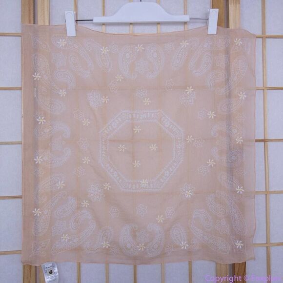 NEW‎ Madewell Embroidered Organic Cotton Bandana, muted shell - Picture 1 of 16